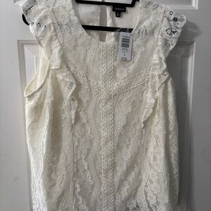 Torrid cream lace blouse 0x nwt